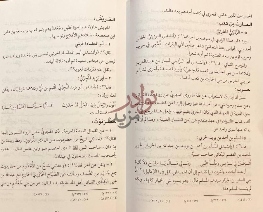 صفحة داخلية كتاب التعليقات والنوادر الحارث بن كعب