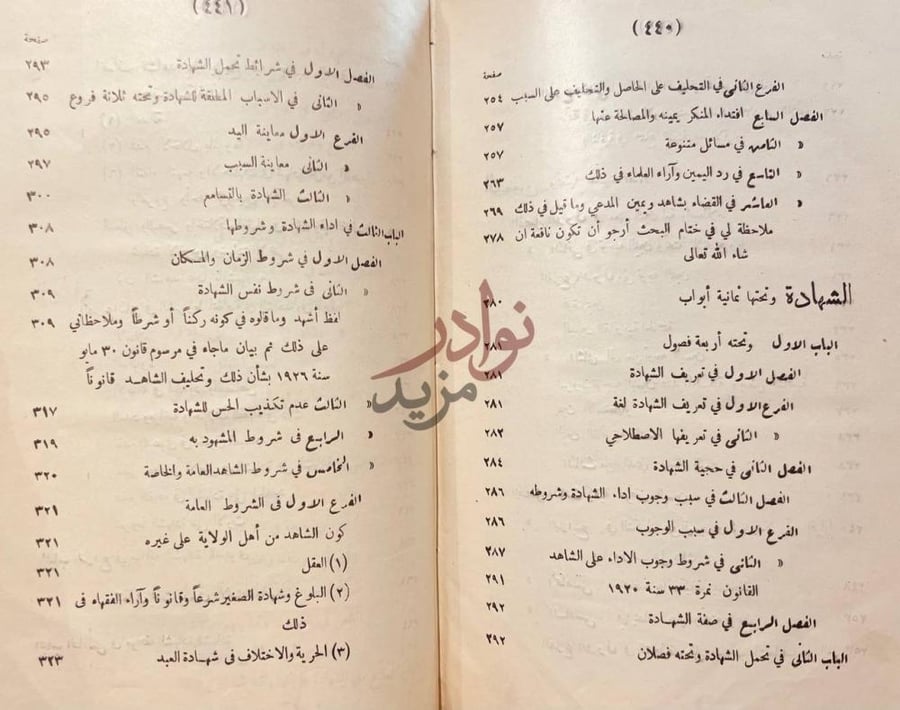 فهرس كتاب طرق القضاء في الشريعة الاسلامية الشهادة