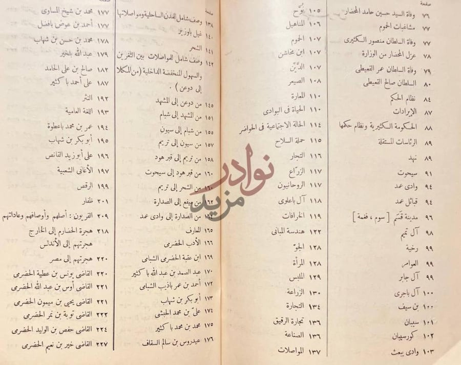 فهرس كتاب تاريخ حضرموت السياسي