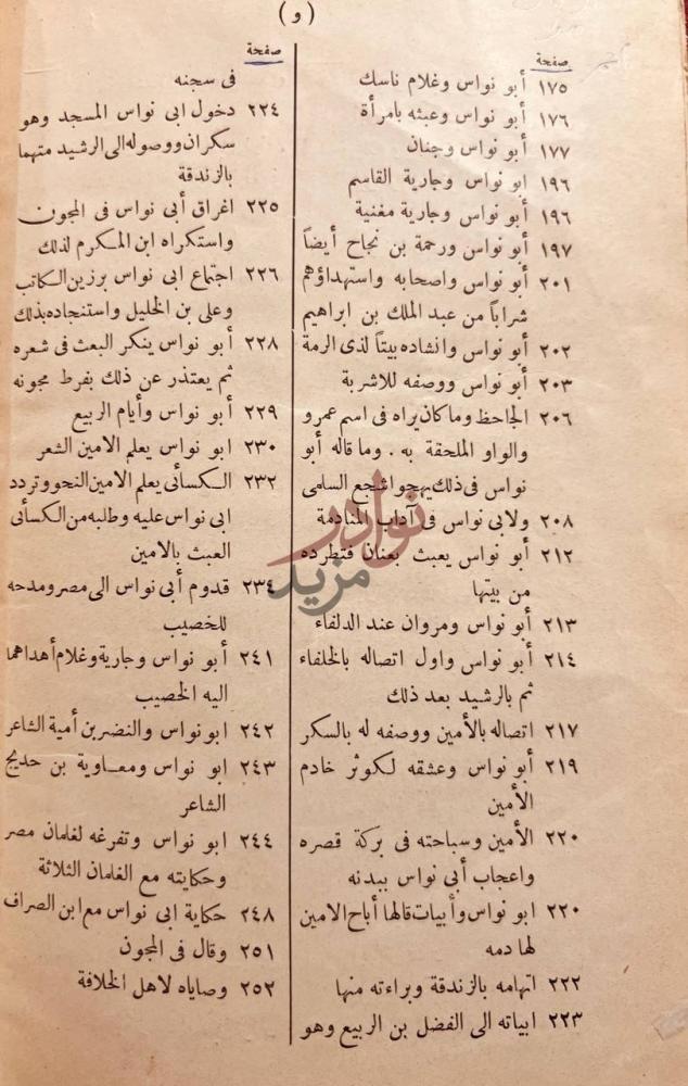 صفحة داخلية كتاب اخبار ابي نواس تاريخه نوادره شعره مجونه