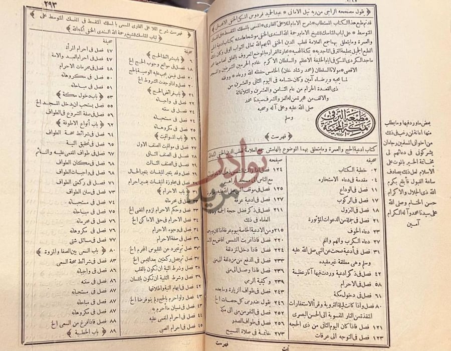 فهرس كتاب شرح المسلك المتقسط في المنسك المتوسط على لباب