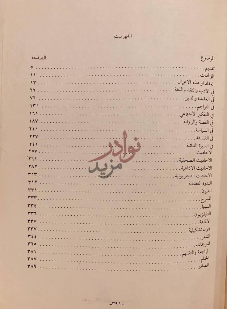 فهرس كتاب ماذا يبقى من العقاد الفهرست