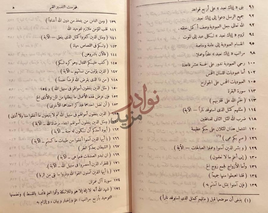 فهرس كتاب التفسير القيم فهرست التفسير القيم