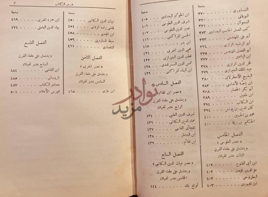فهرس كتاب تراث العرب العلمي في الرياضيات والفلك فهرس الكتاب