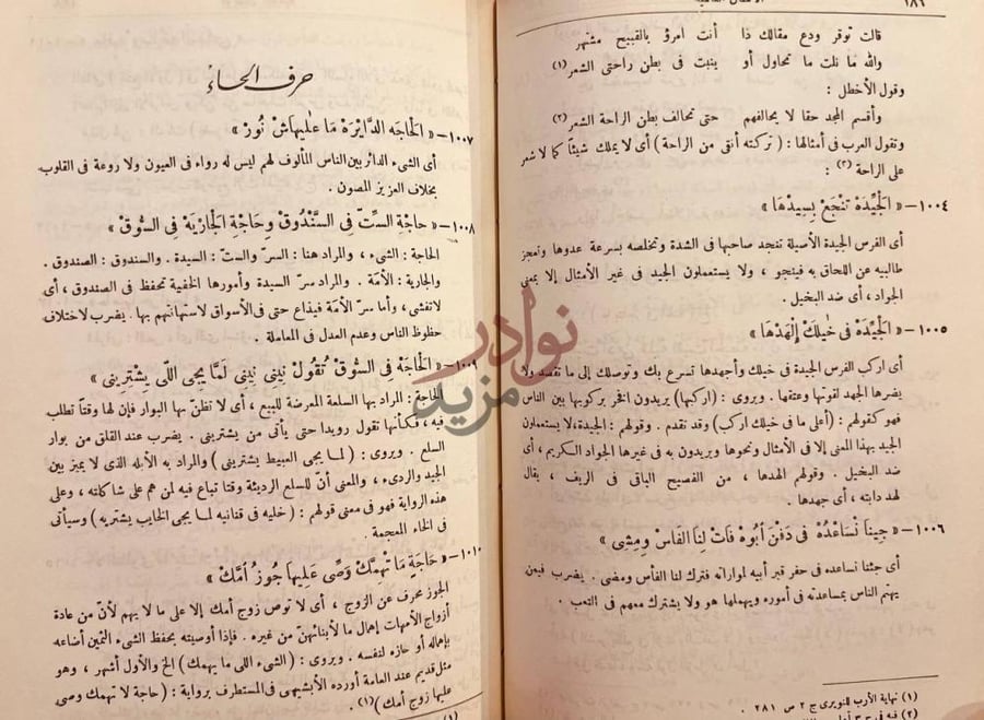 صفحة داخلية كتاب الامثال العامية حرف الحاء