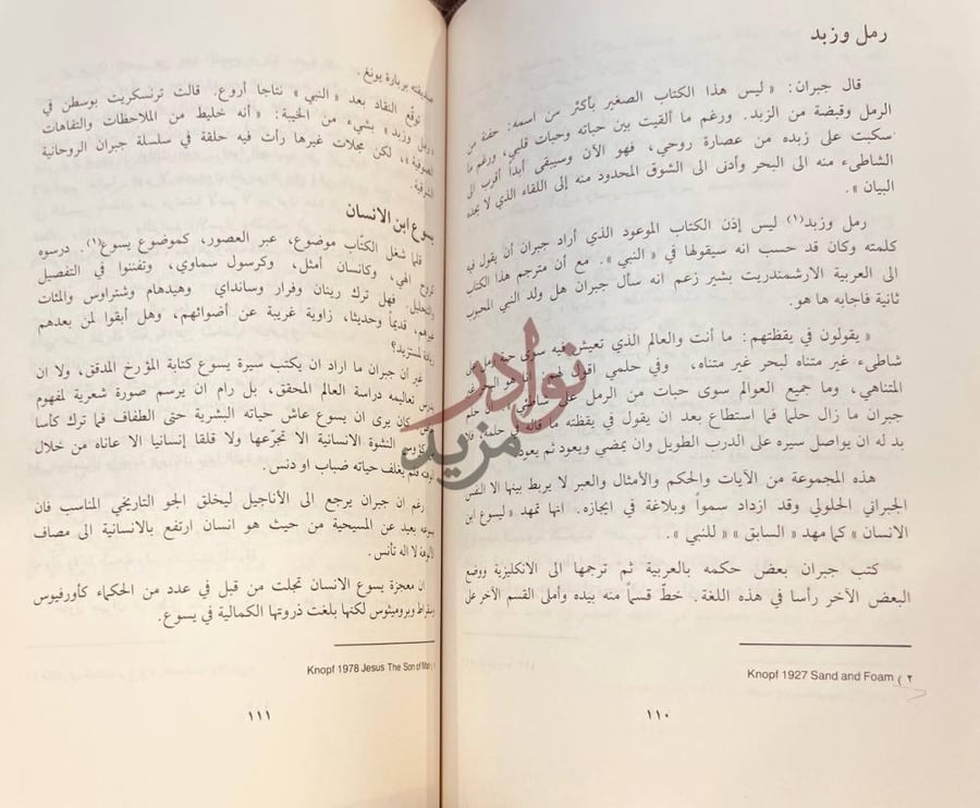صفحة داخلية كتاب جبران في عصره واثاره الادبية والفنية