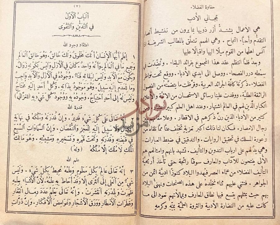 فصل كتاب مجاني الادب في حدائق العرب الباب الأول