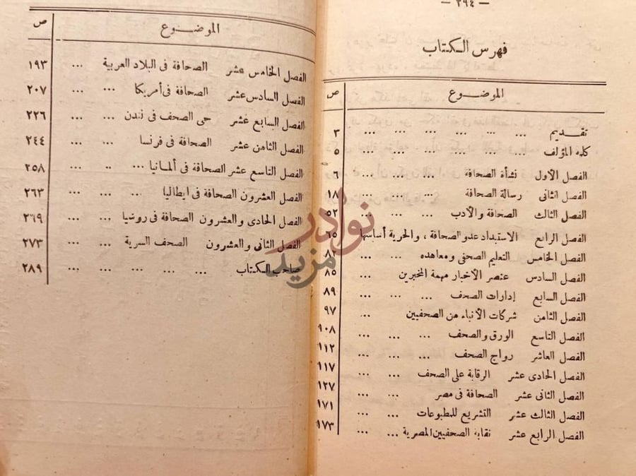 فهرس كتاب الصحافة والصحف فهرس الكتاب