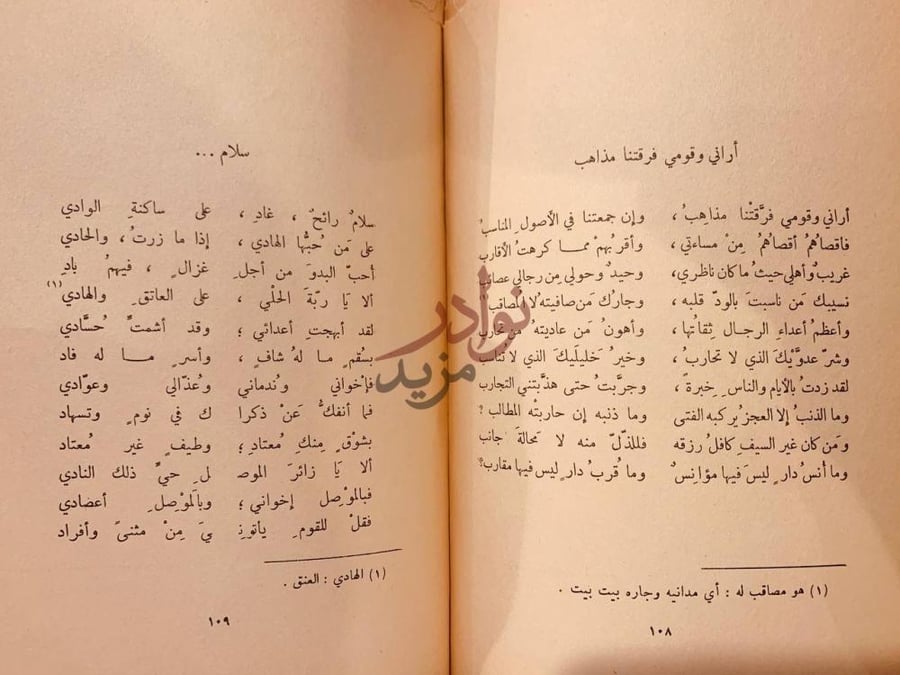 صفحة داخلية كتاب شرح ديوان ابي فراس الحمداني