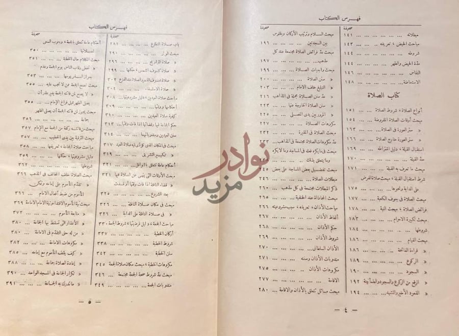 فهرس كتاب الفقه على المذاهب الاربعة قسم العبادات