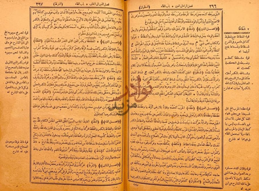 صفحة داخلية كتاب القاموس المحيط باب الطاء