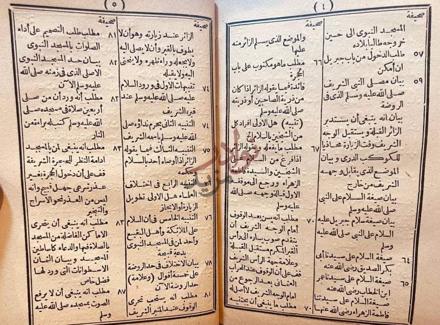 فهرس كتاب الذخائر القدسية في زيارة خير البرية فهرست الذخائر