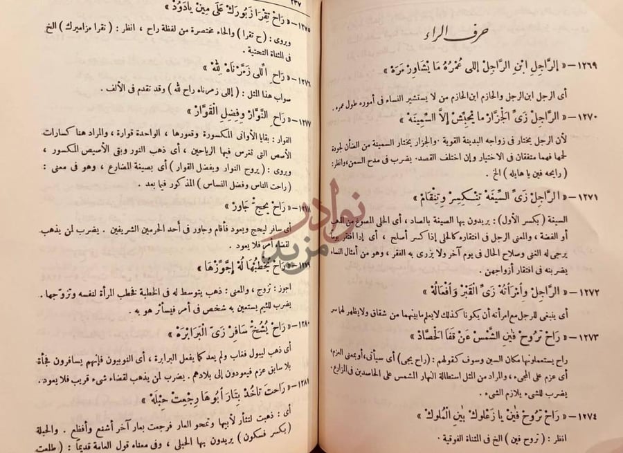 صفحة داخلية كتاب الامثال العامية حرف الراء