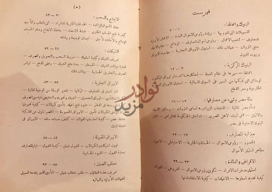 فهرس كتاب اعمال المصارف فهرست