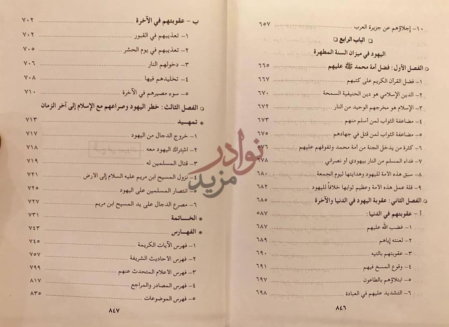 فهرس كتاب اليهود في السنة المطهرة