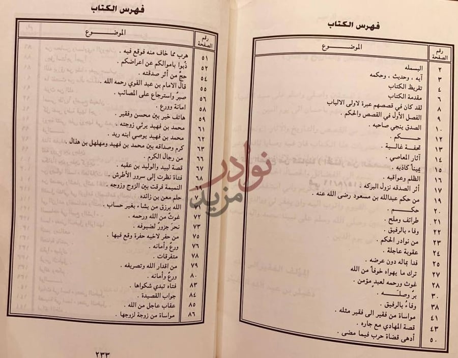 فهرس كتاب المختار من القصص والتاريخ والاثار فهرس الكتاب