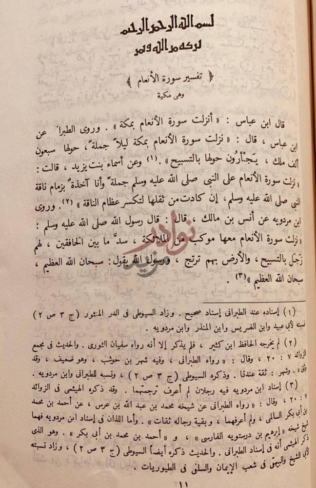 صفحة داخلية كتاب عمدة التفسير مجلدين تفسير سورة الأنعام