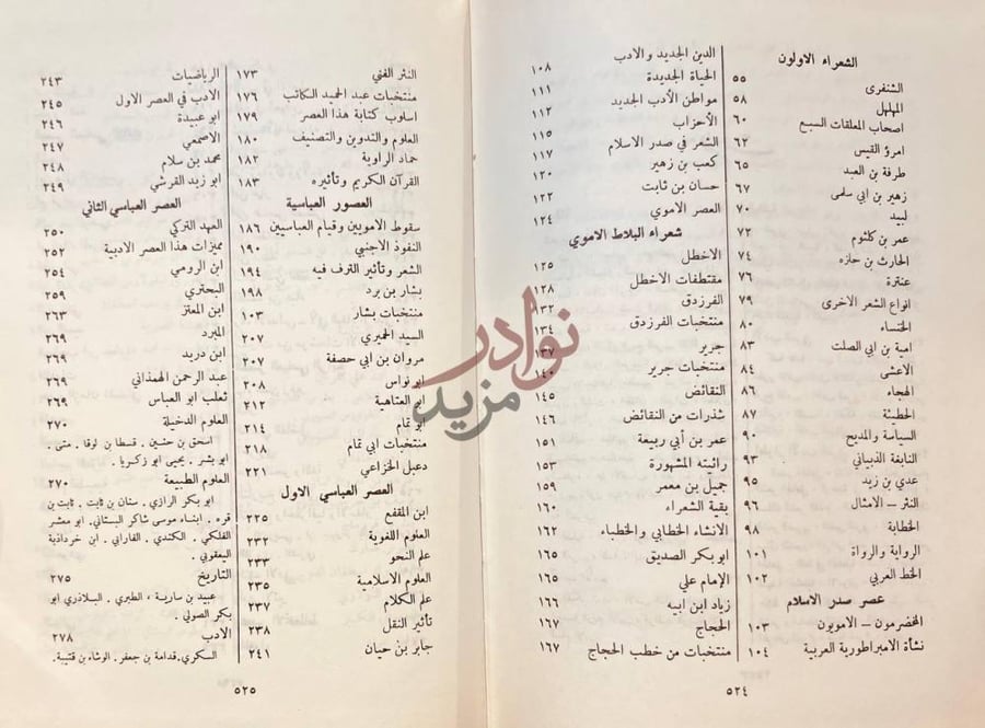 فهرس كتاب ادب العرب