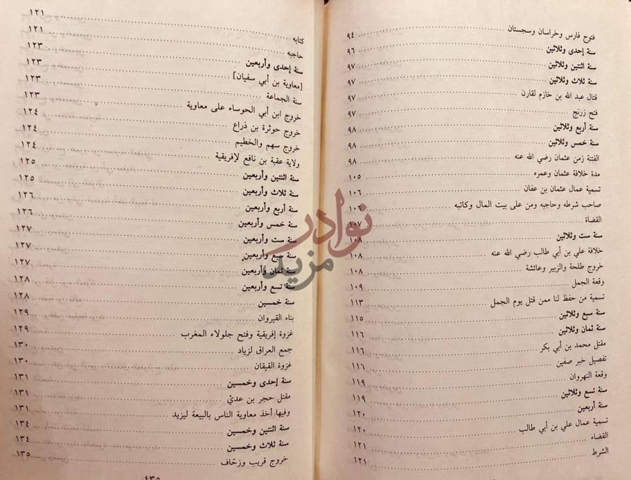فهرس كتاب تاريخ خليفة بن خياط الفهرس