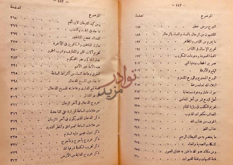فهرس كتاب هدية الواعظين وتذكرت السامعين الموضوع الصفحة