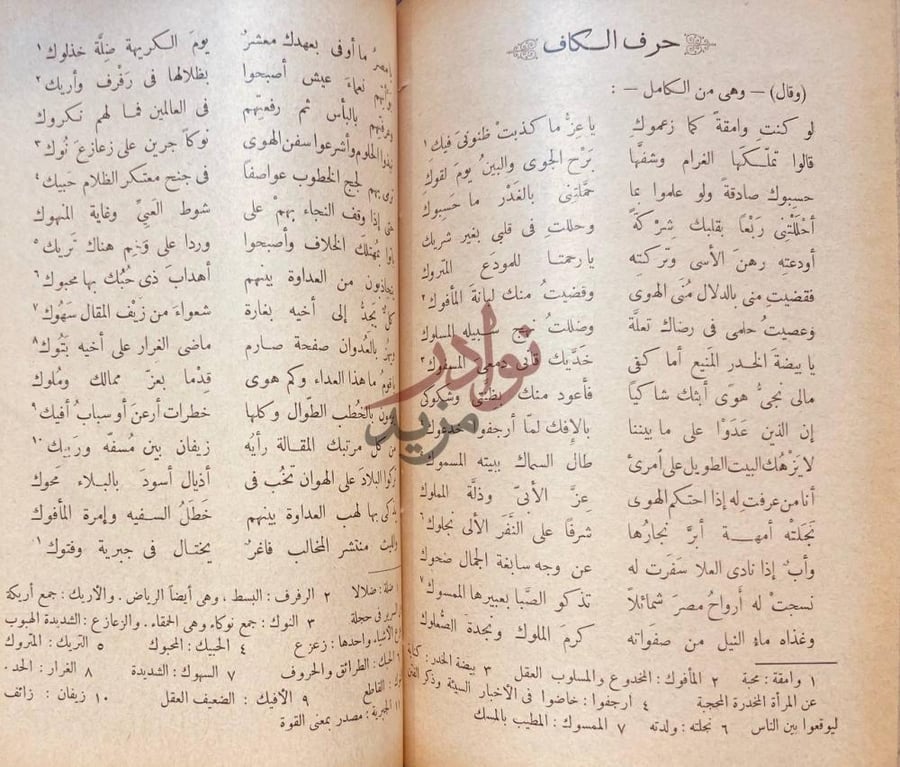 صفحة داخلية كتاب ديوان عبد المطلب وقال وهي