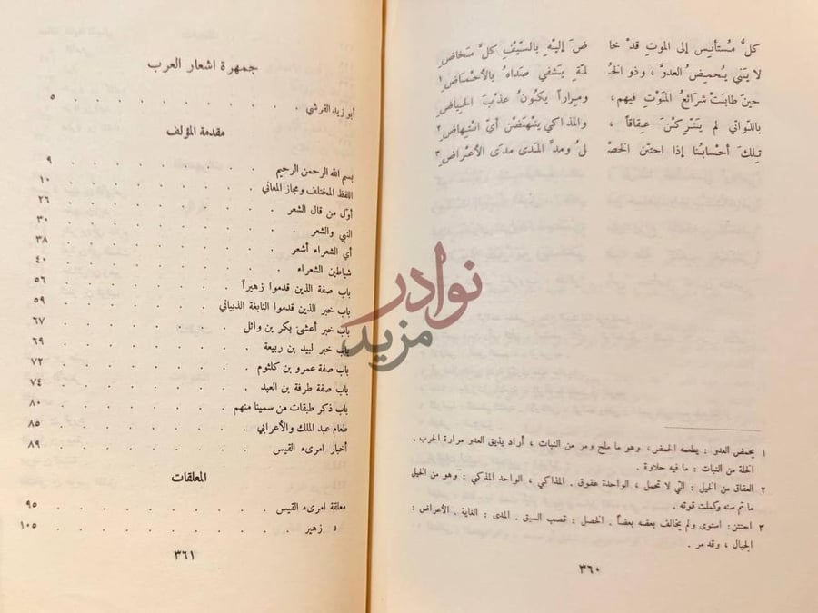 فهرس كتاب جمهرة اشعار العرب فهرس المحتويات