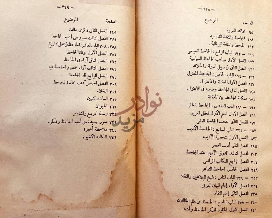 فهرس كتاب ابو عثمان الجاحظ الموضوع الصفحة