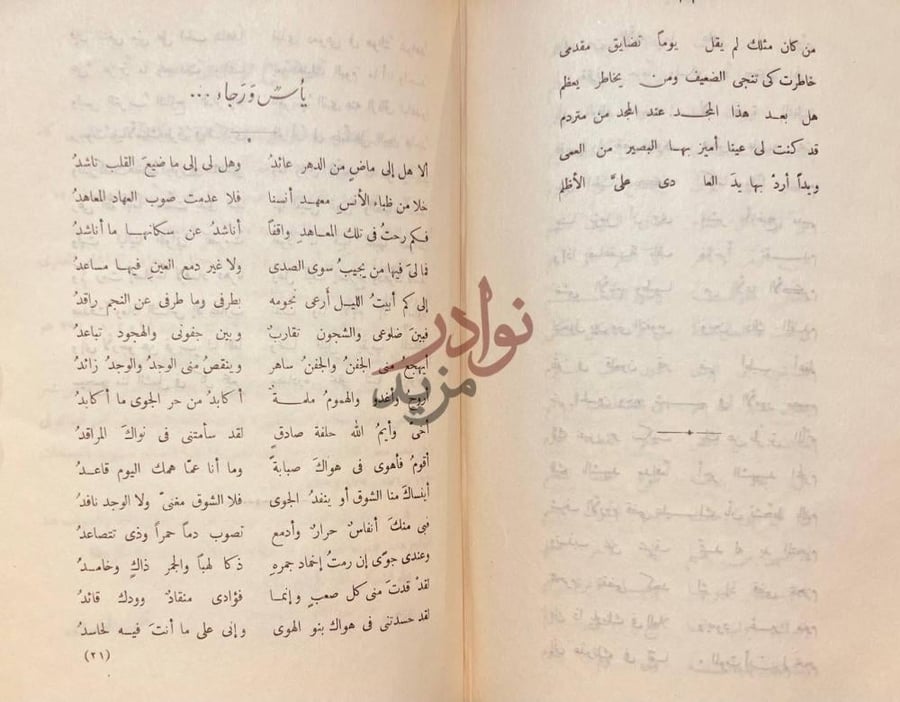 صفحة داخلية كتاب ديوان الكاظمى شاعر العرب يا أنس وزجاء