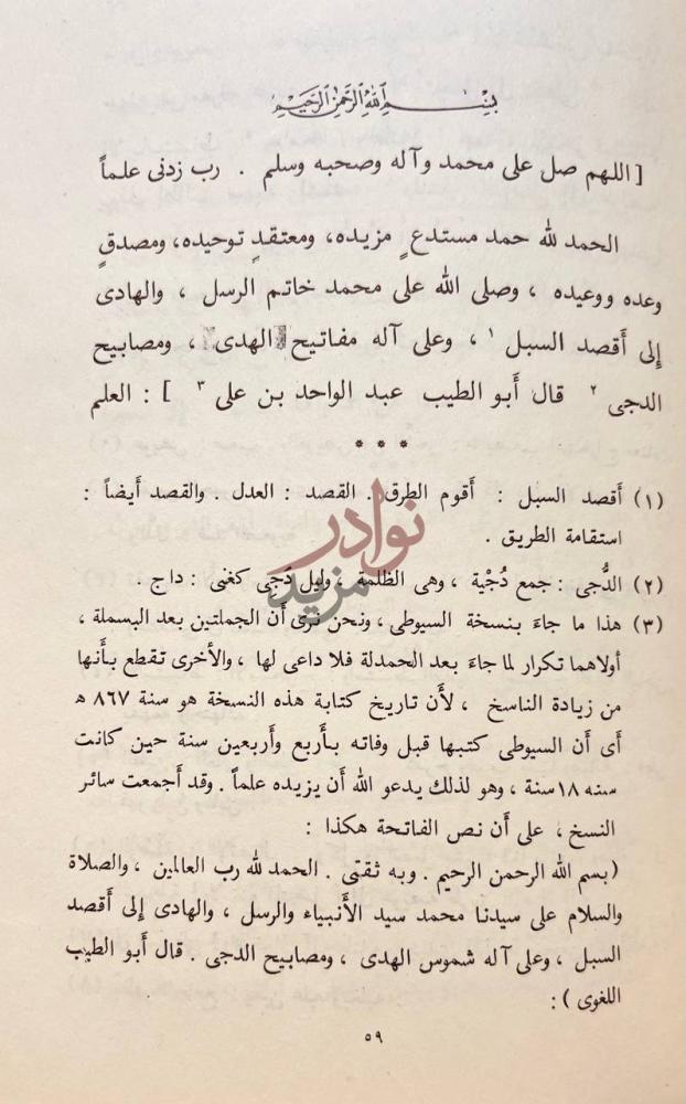 صفحة داخلية كتاب شجرة الدر في تداخل الكلام بالمعانى المختلفة