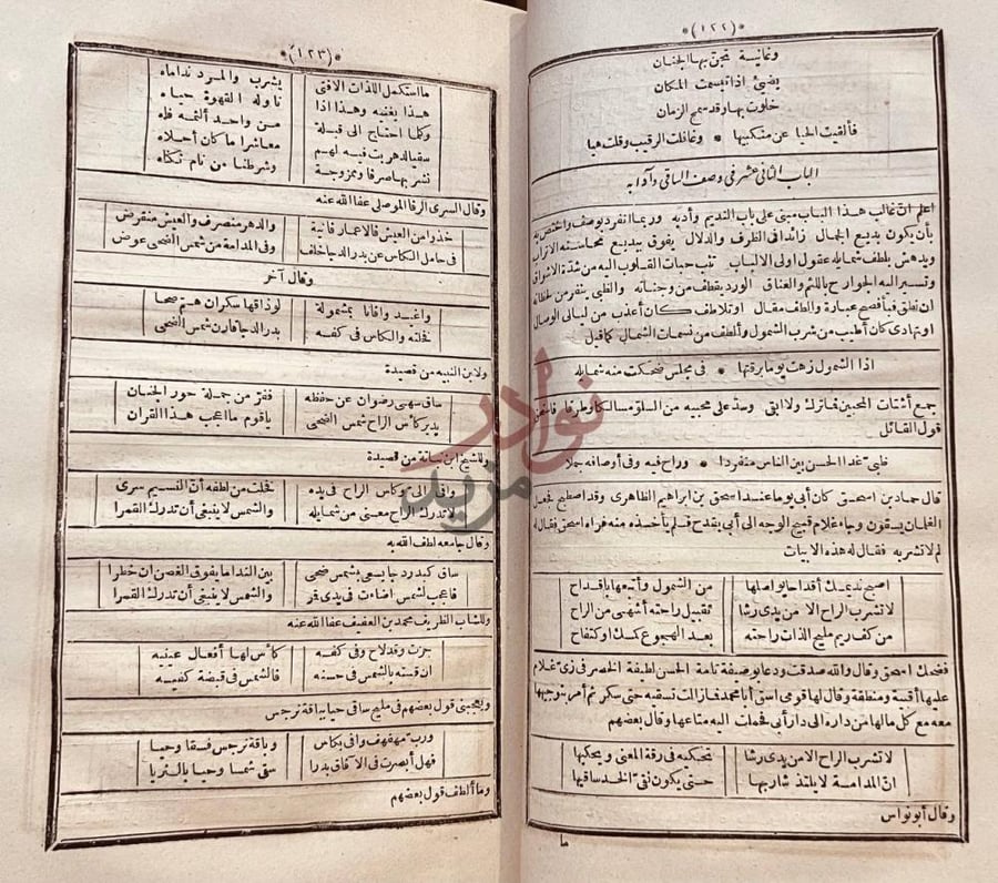 فصل كتاب حلبة الكميت في الادب والنوادر الباب الثاني عشر