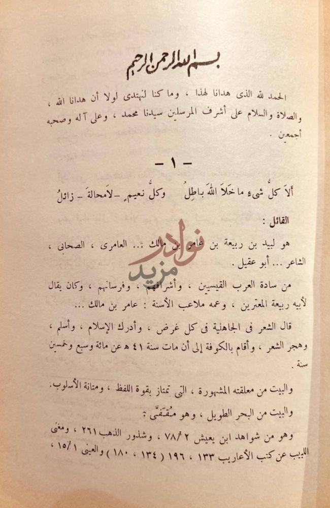 صفحة داخلية كتاب الكواكب الدرية في الشواهد النحوية