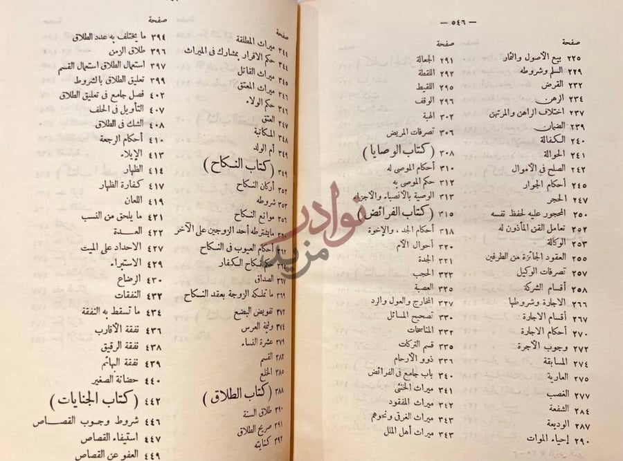 فهرس كتاب الروض الندى شرح كافي المبتدى في فقه الامام السنة