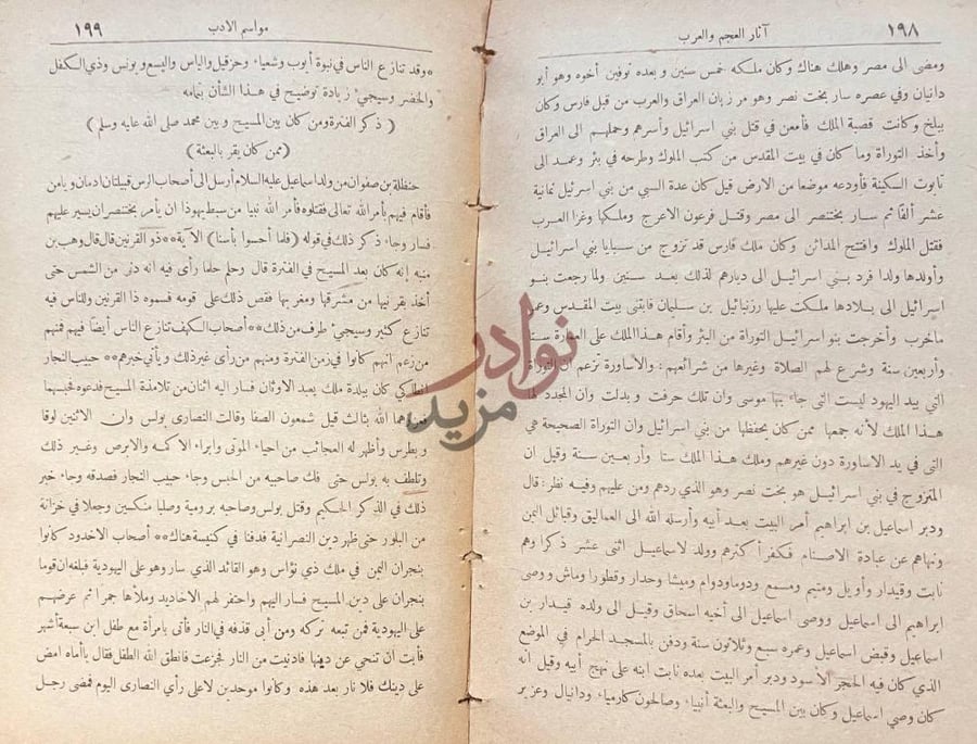 صفحة داخلية كتاب مواسم الادب واثار العجم والعرب