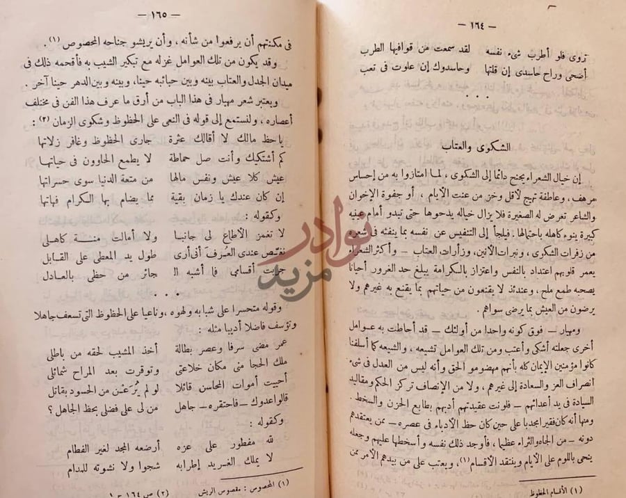 صفحة داخلية كتاب مهيار الديلمي وشعره الشكوى والعتاب