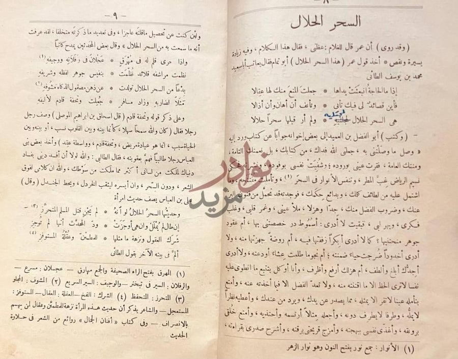 صفحة داخلية كتاب زهر الاداب وثمر الالباب السحر الحلال