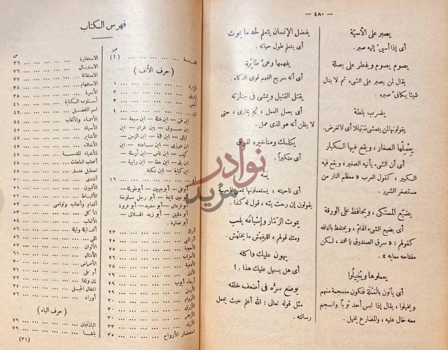 فهرس كتاب قاموس العادات والتقاليد والتعابير المصرية