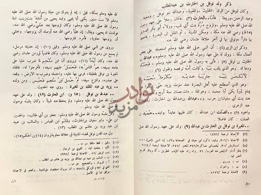 صفحة داخلية كتاب التبيين في انساب القرشيين ذكر ولد نوفل بن