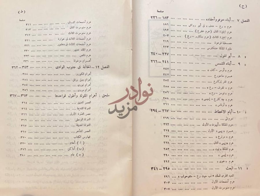 فهرس كتاب الاهرامات المصرية