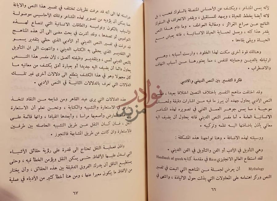 صفحة داخلية كتاب المدخل الى دراسة البلاغة العربية