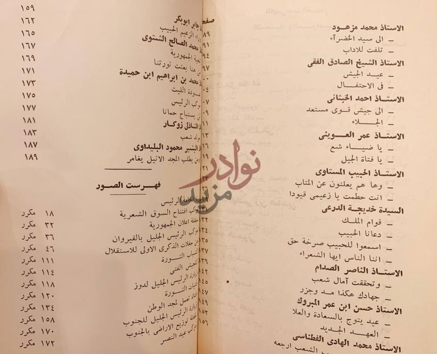 فهرس كتاب عكاظية تونس لسنة فهرس الصور