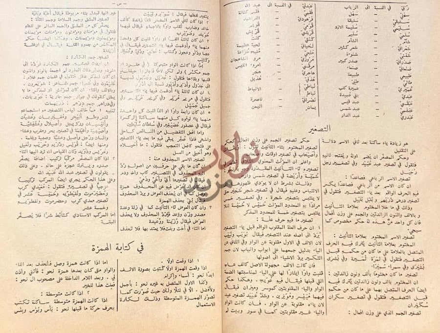صفحة داخلية كتاب المنجد التصغير