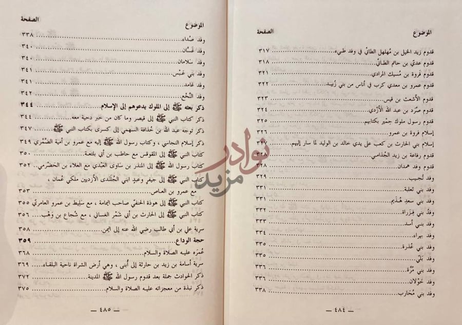 فهرس كتاب عيون الاثر في فنون المغازي والشمائل والسير