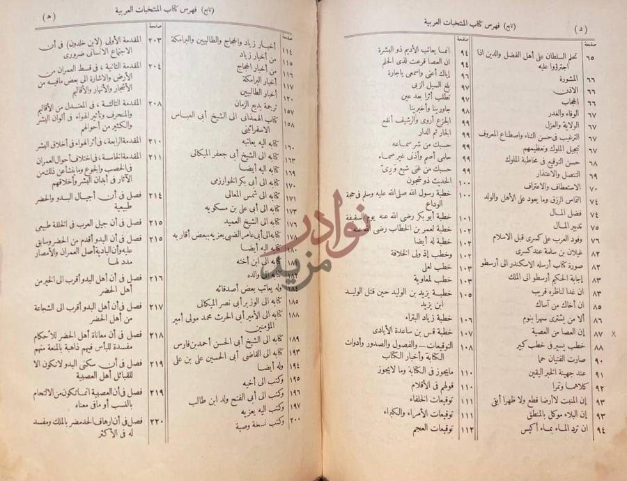 فهرس كتاب المنتخبات العربية فهرس كتاب المنتخبات