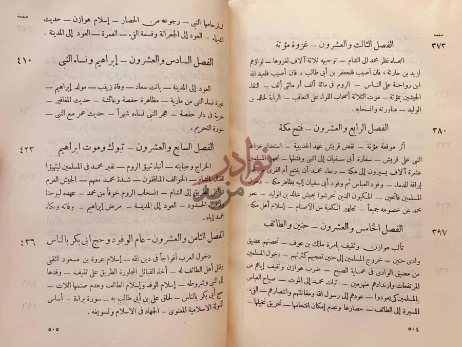 فهرس كتاب حياة محمد صلى الله عليه وسلم