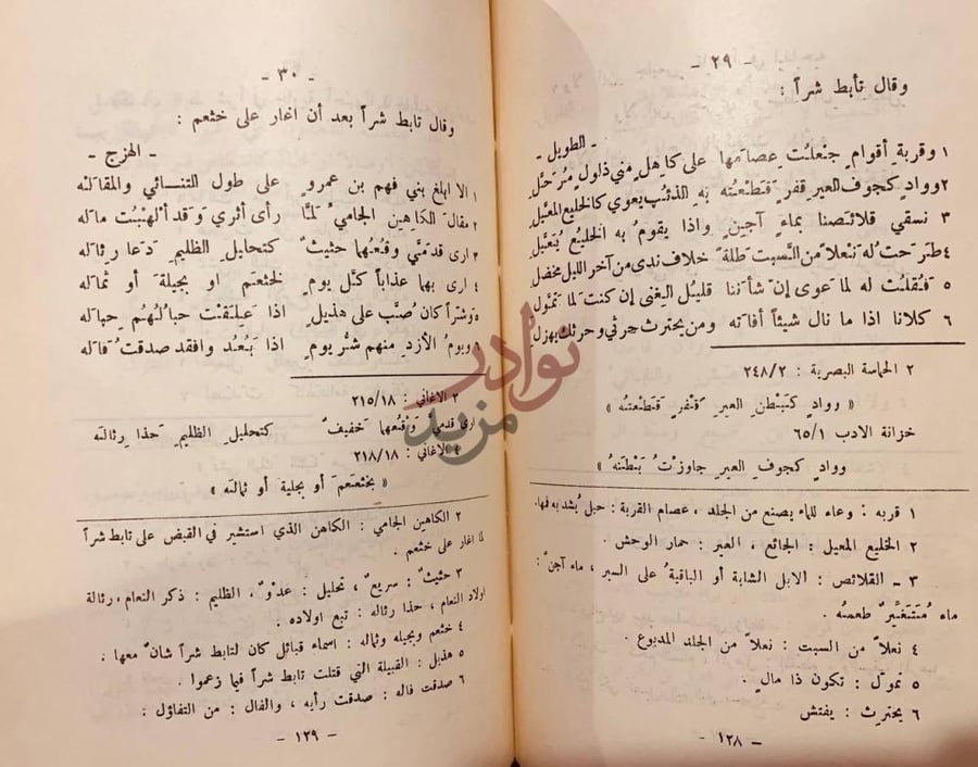 صفحة داخلية كتاب تأبط شرا شعر وقال تأبط شرا