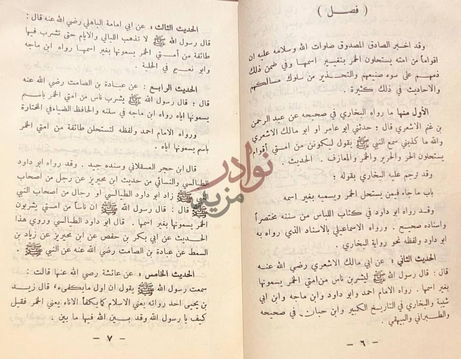 صفحة داخلية كتاب الدلائل الواضحات على تحريم المسكرات