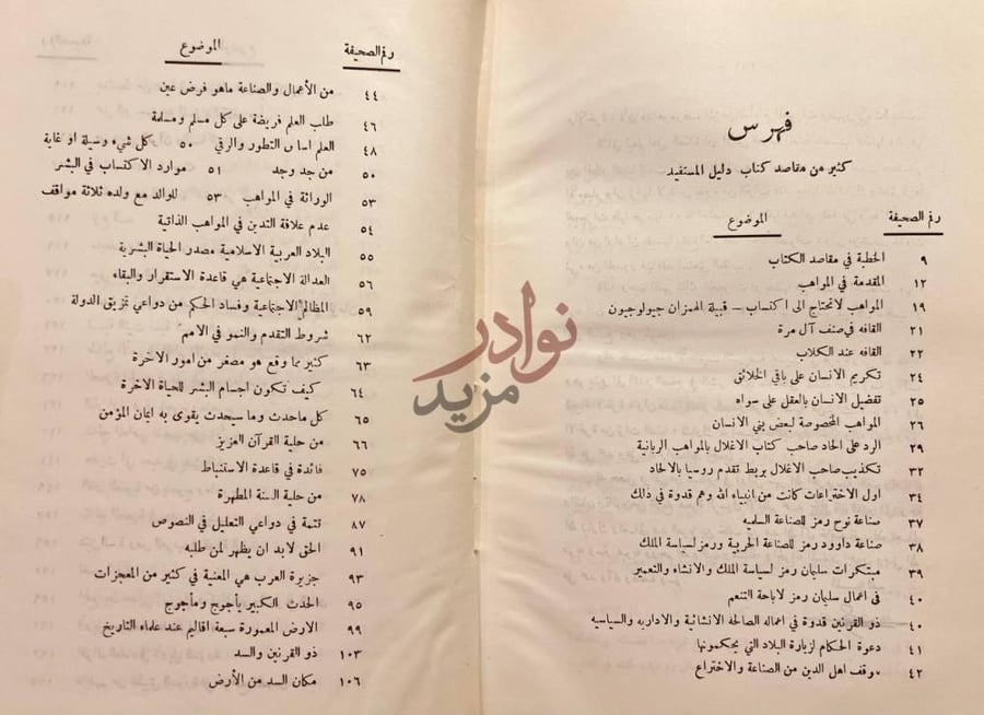 فهرس كتاب دليل المستفيد على كل مستحدث جديد فهرس