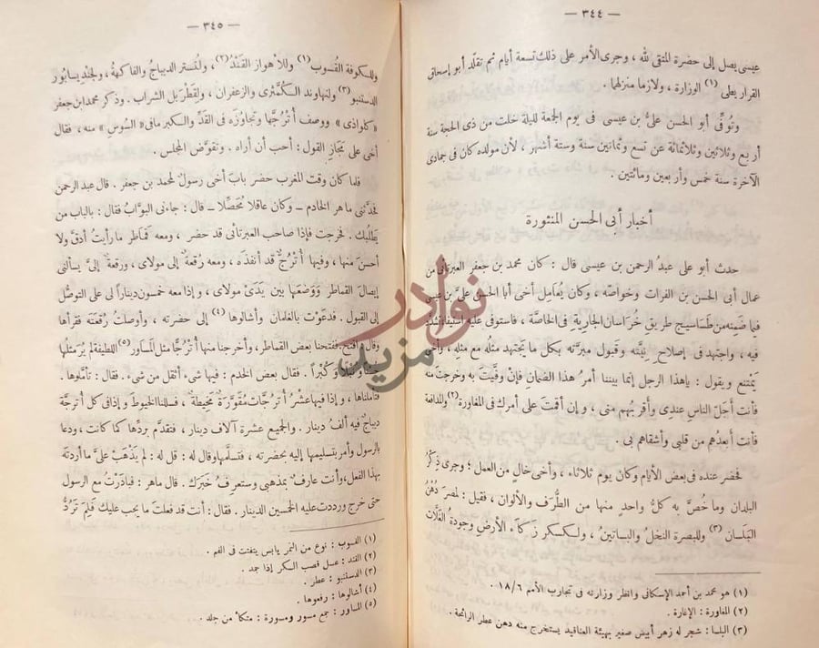 صفحة داخلية كتاب الوزراء او تحفة الامراء في تاريخ الوزراء