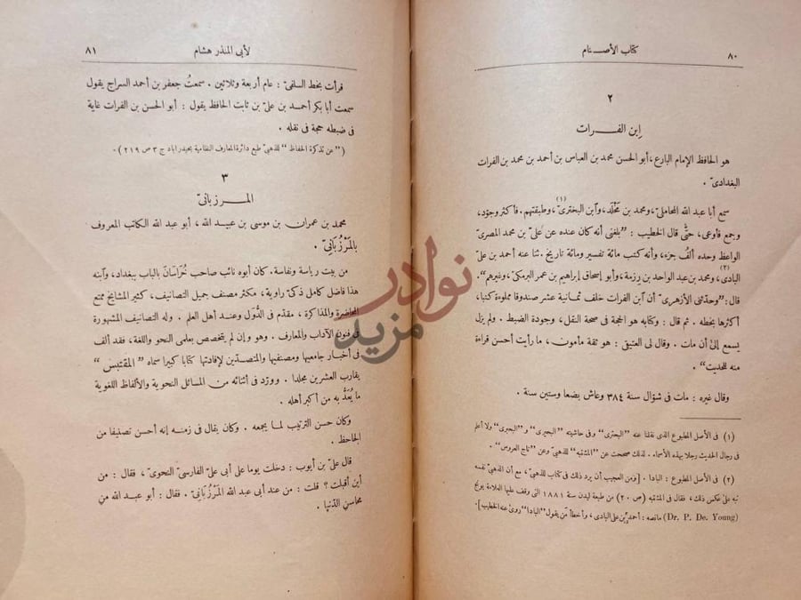 صفحة داخلية كتاب الاصنام ابن الفرات