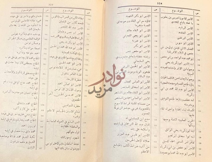 فهرس كتاب المؤنس في اخبار افريقيا وتونس فهرس الكتاب